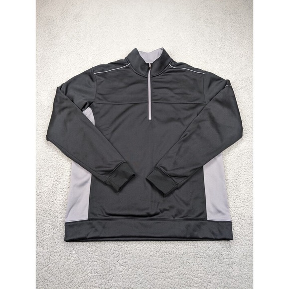 Nike Golf Therma Fit 1/4 Zip Jacket Mens Medium‎ Black Gray Fleece Lined - Picture 1 of 9